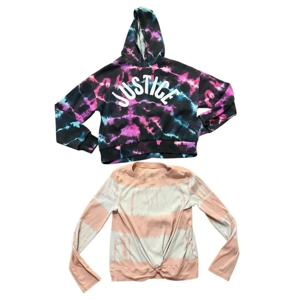 Justice girl bundle hoodie and long sleeve size L
